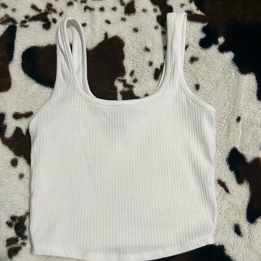 Tilly's White Ribbed Tank Top